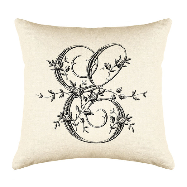 Di Lewis Throw Pillow Cover, Vintage French Monogram Letter B