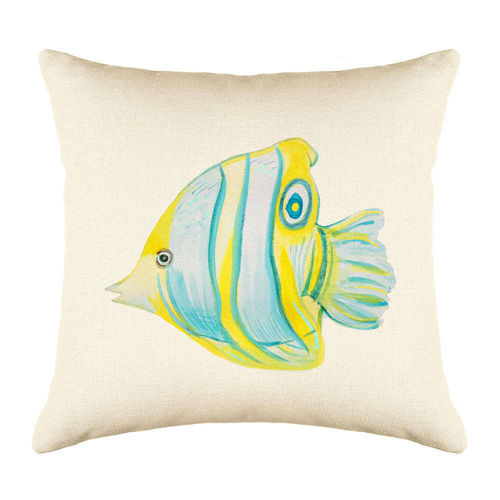 Butterflyfish Throw Pillow Cover, Coastal Print