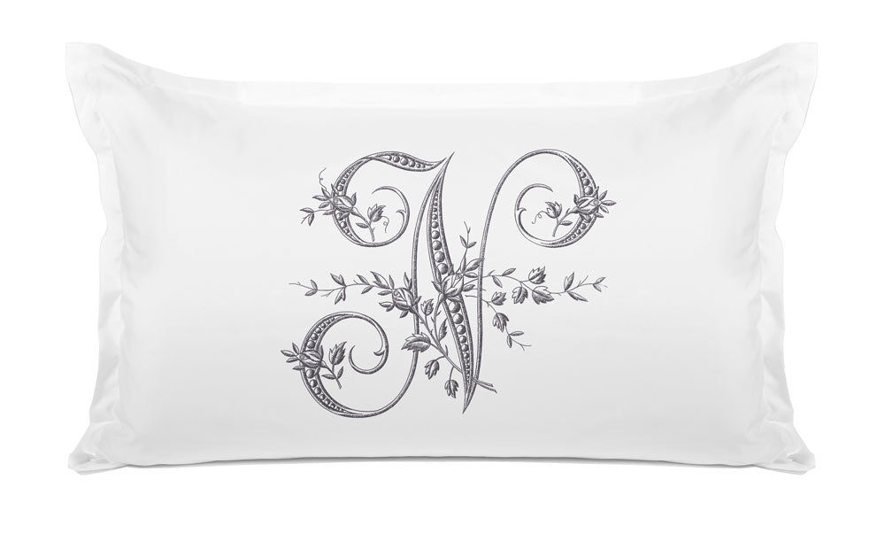 Di Lewis Throw Pillow Cover, Vintage French Monogram Letter S